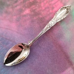 Vintage brooch silver spoon broach mini silverware pin